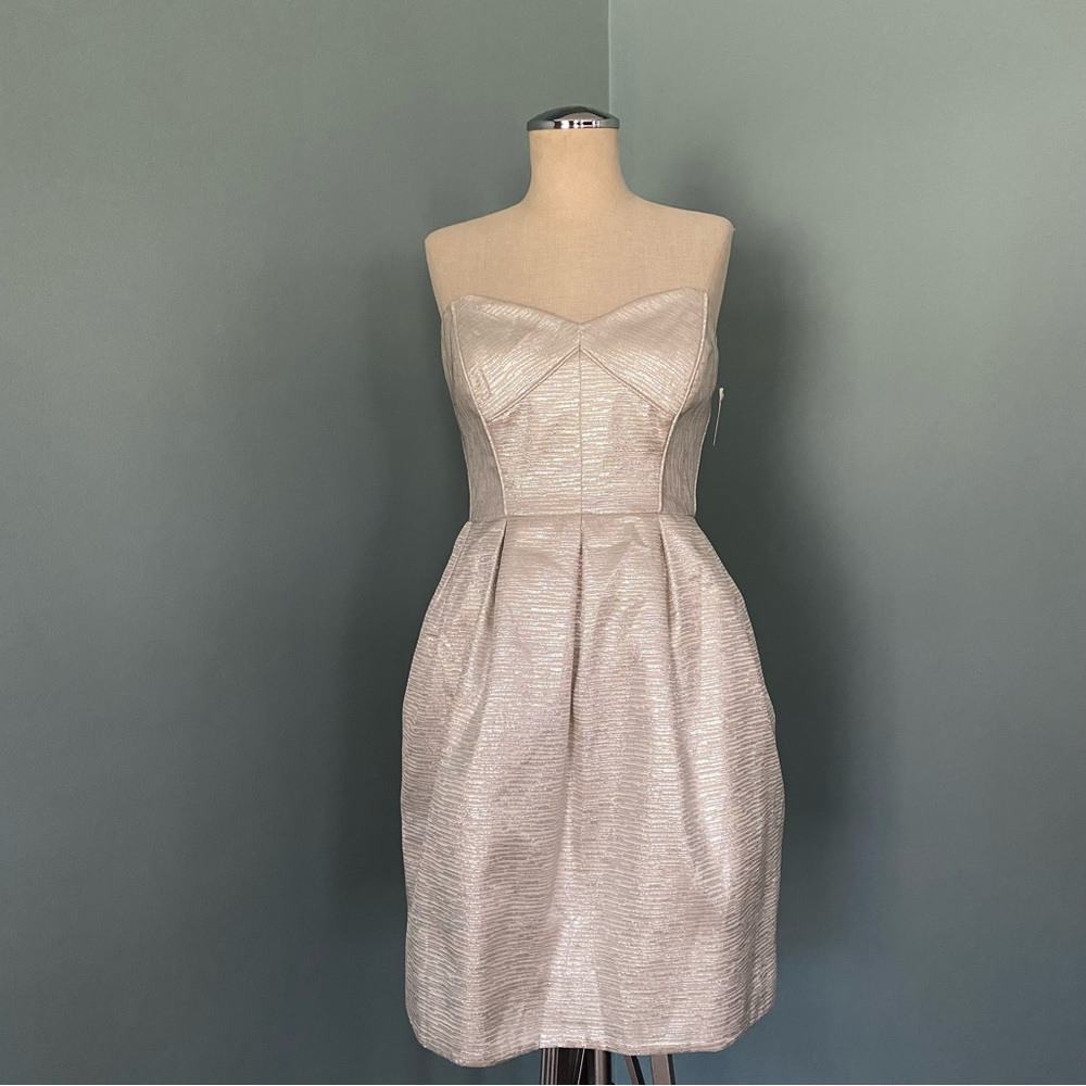 NWT Shoshanna Strapless Cocktail Party Formal Prom Metallic Dress Size 6